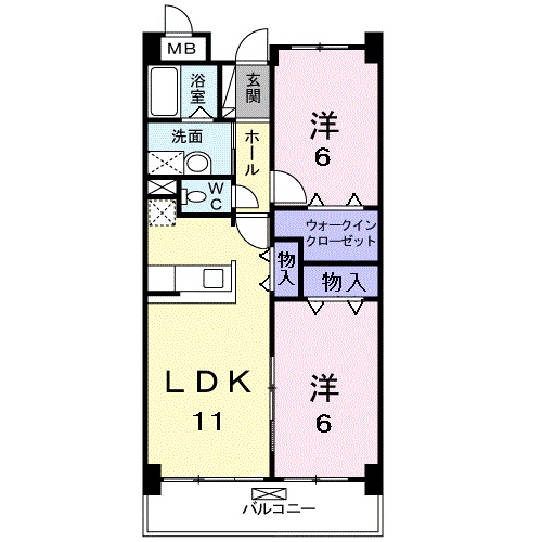 長浜市八幡東町のマンションの間取り