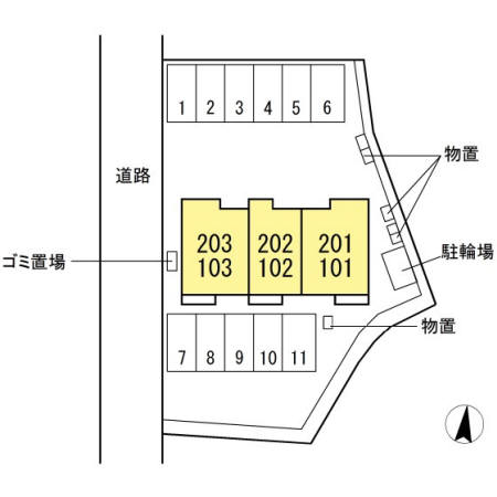 【山形市大野目のアパートの駐車場】