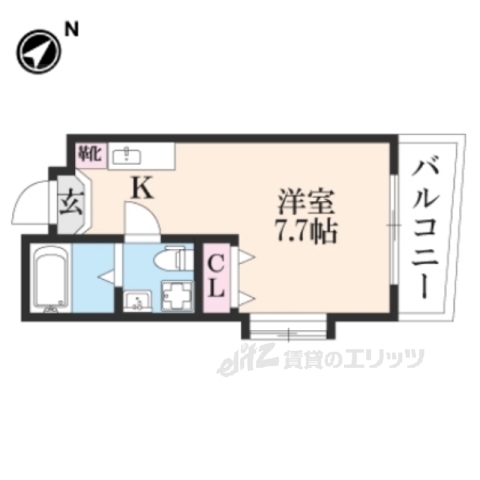 京都市東山区上新シ町のマンションの間取り