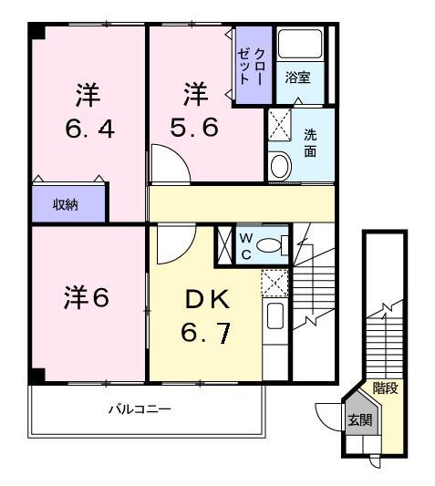 クレールＡの間取り