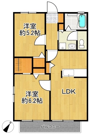 神奈川県川崎市高津区千年（アパート）の賃貸物件の間取り