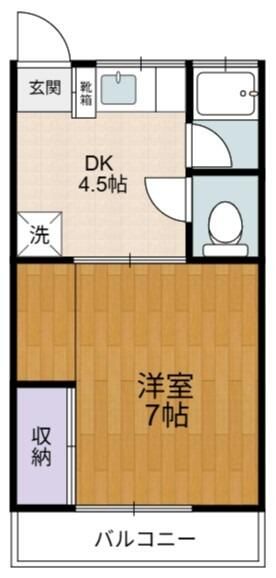 小田急線 狛江駅 徒歩6分 2階建 築42年の間取り写真