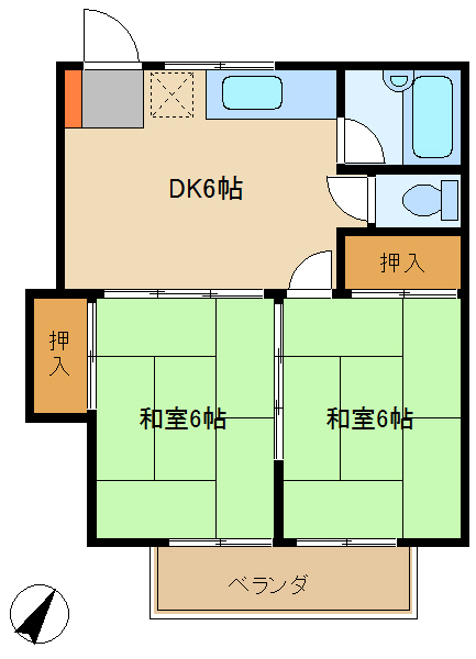 千葉市稲毛区宮野木町のアパートの間取り