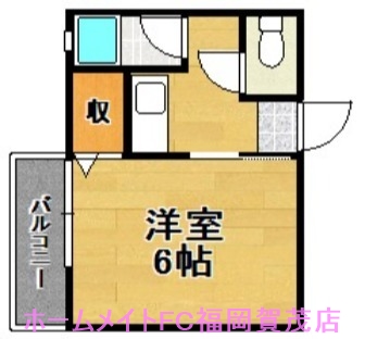 ＪＲ筑肥線 今宿駅 徒歩7分 2階建 築36年の間取り写真