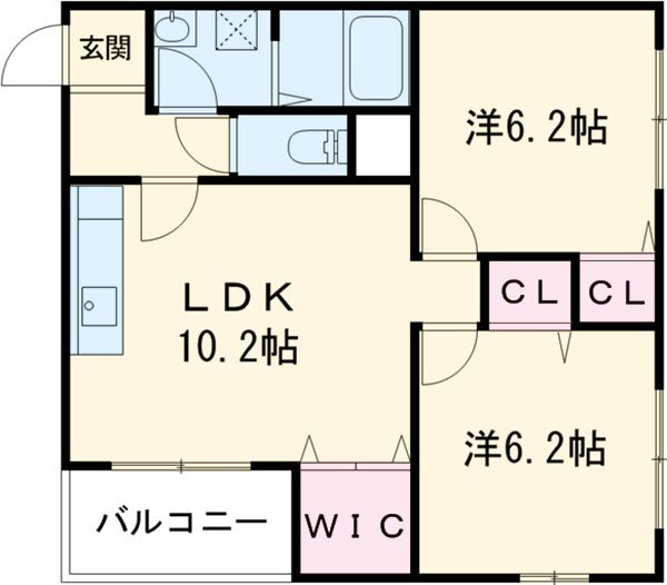 京都市右京区太秦荒木町のマンションの間取り