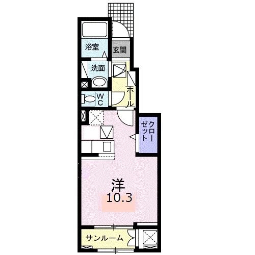 富士宮市淀師のアパートの間取り