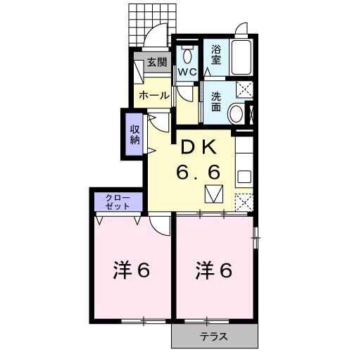 津市河芸町西千里のアパートの間取り