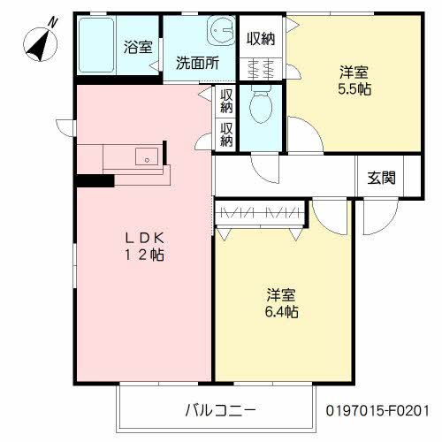 花ぞ野ローズガーデンF棟の間取り