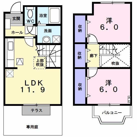 ヘスティアＢの間取り