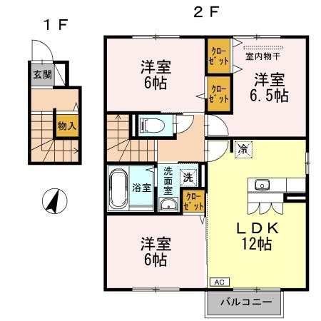 プランドール安岡III　Aの間取り