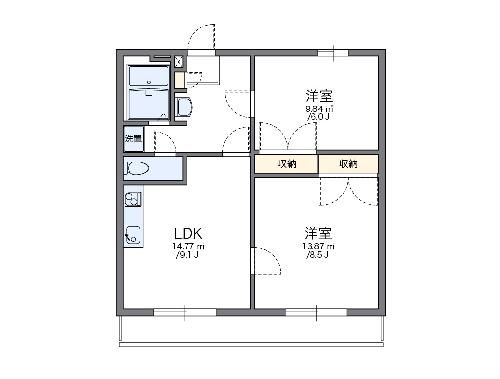 江戸川区上篠崎のマンションの間取り