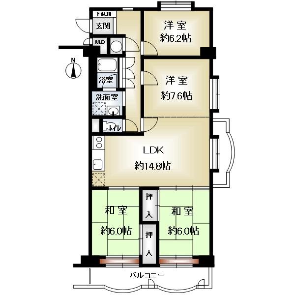 千里ロイヤルマンションの間取り