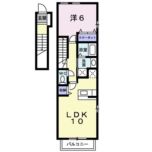 岩沼市土ケ崎のアパートの間取り