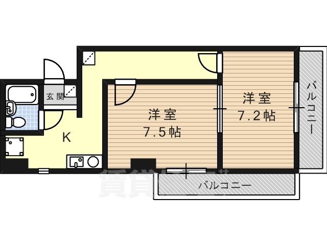 【名古屋市熱田区明野町のマンションの間取り】