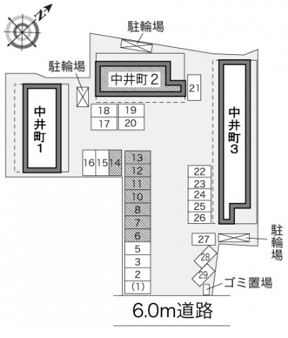 【レオパレス中井町２の駐車場】