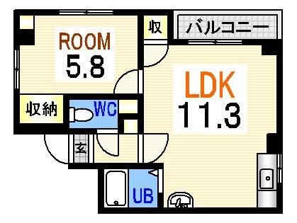 広島市中区中町のマンションの間取り