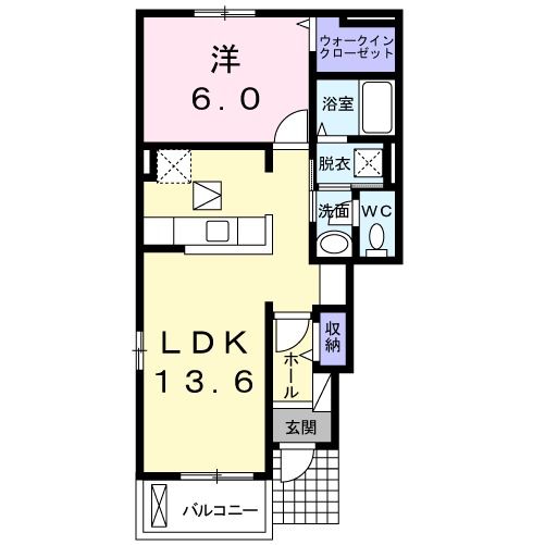 遠賀郡岡垣町野間のアパートの間取り