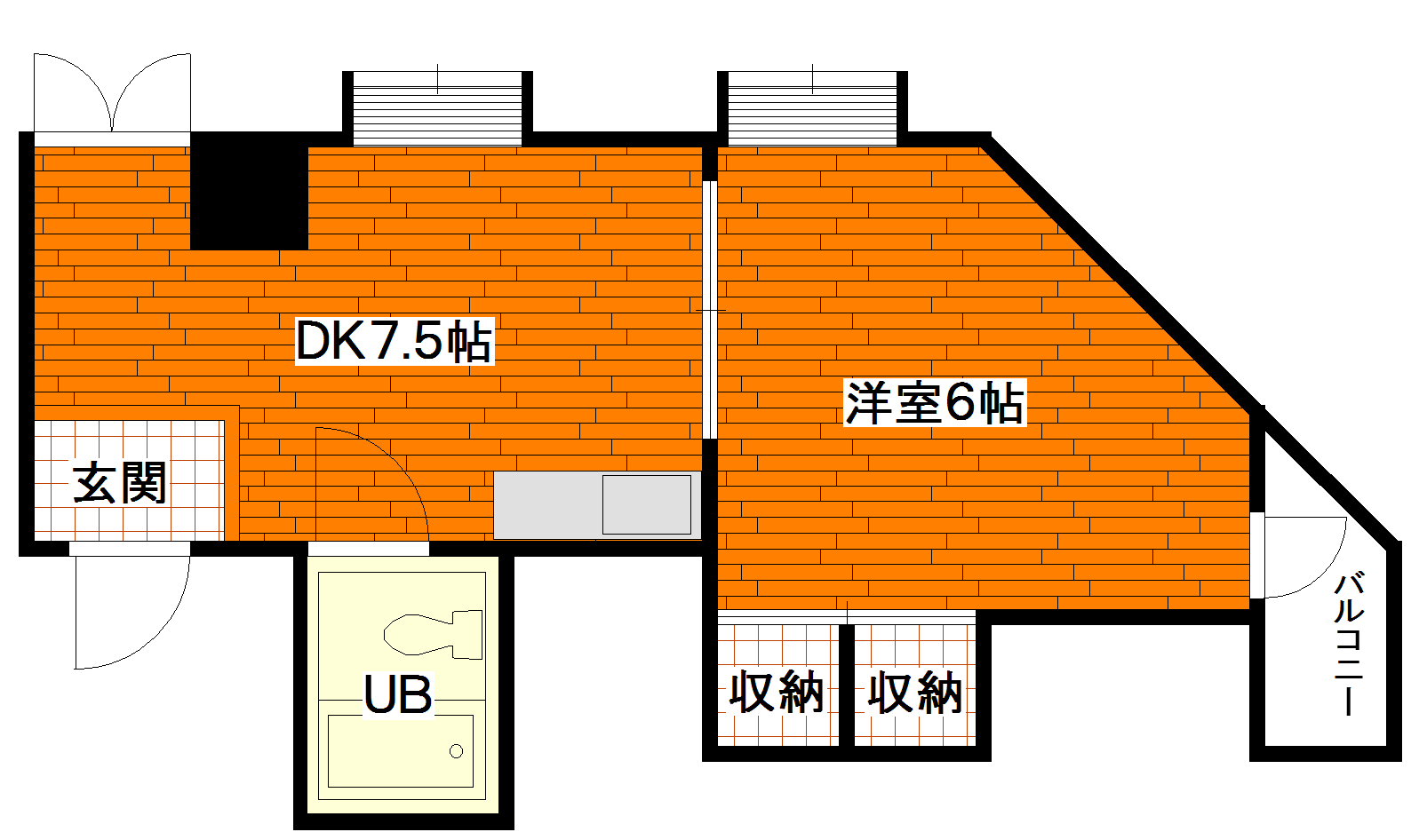 広島市中区広瀬北町のマンションの間取り