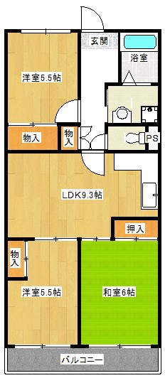 フラワーコート梅北の間取り