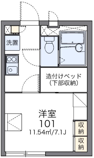 岡山市中区旭東町のアパートの間取り