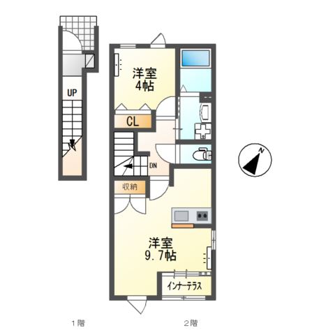 仮）日立市金沢町　アパート新築工事の間取り