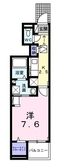 広島市安佐北区亀山のアパートの間取り