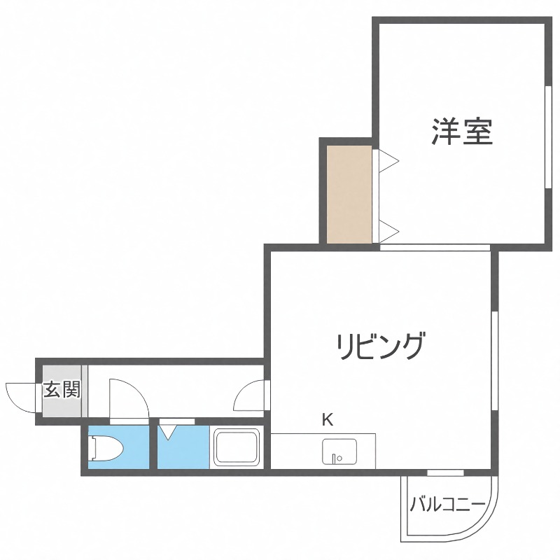 札幌市白石区中央二条のマンションの間取り