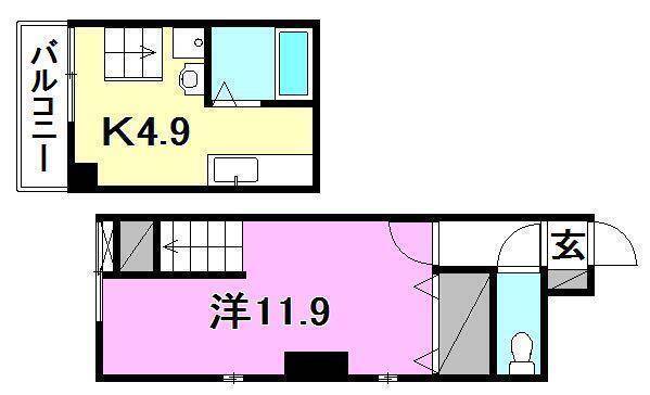 松山市河原町のマンションの間取り