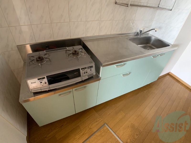 キッチン　キッチンにはガスコンロが設置してありますよ！