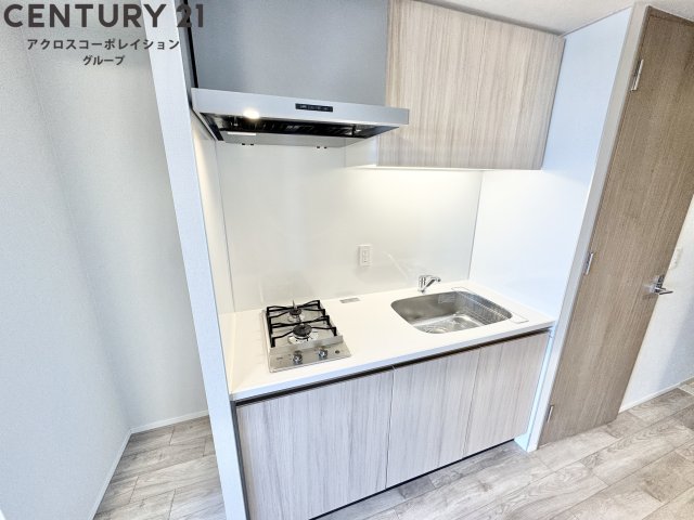 キッチン　2口ガスコンロ付きのシンプルなキッチン