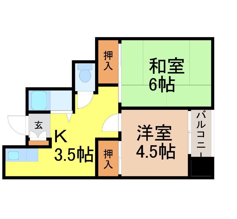 地下鉄桜通線 吹上駅 徒歩6分 5階建 築57年の間取り写真