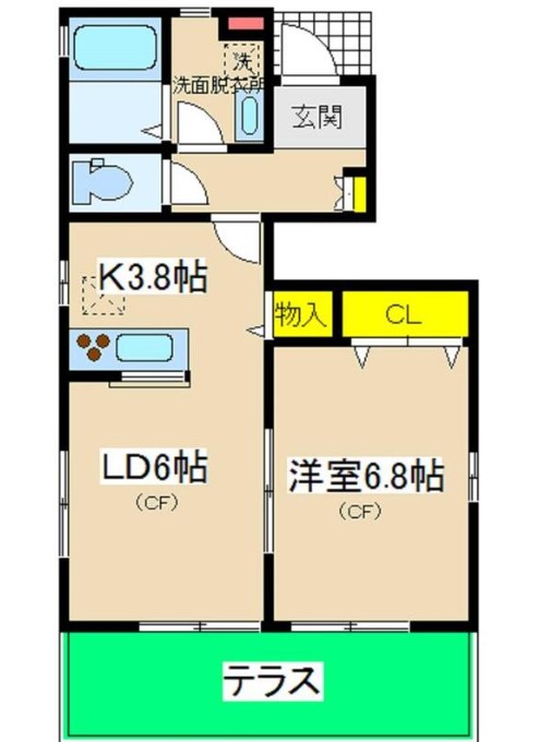 クレストヒル山下 Bの間取り写真