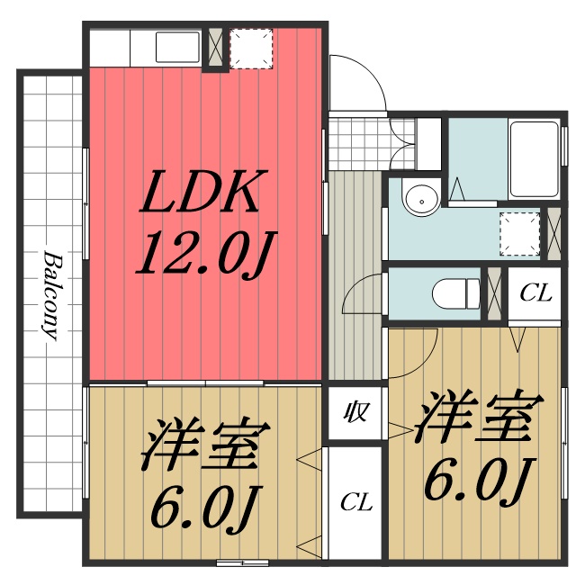 ＪＲ総武線 千葉駅 バス乗車時間：10分 最寄りバス停で下車 徒歩5分 2階建 築26年の間取り写真