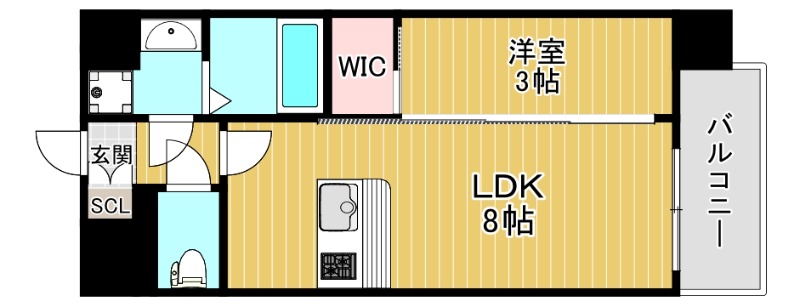 ＪＲ大阪環状線 玉造駅 徒歩10分 15階建 築1年の間取り写真