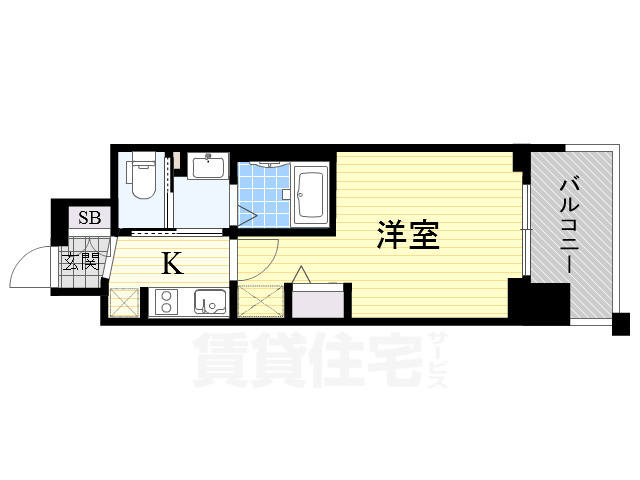地下鉄御堂筋線 なんば駅 徒歩15分 15階建 築9年の間取り写真