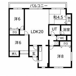 東北新幹線 宇都宮駅 徒歩7分 3階建 築43年の間取り写真