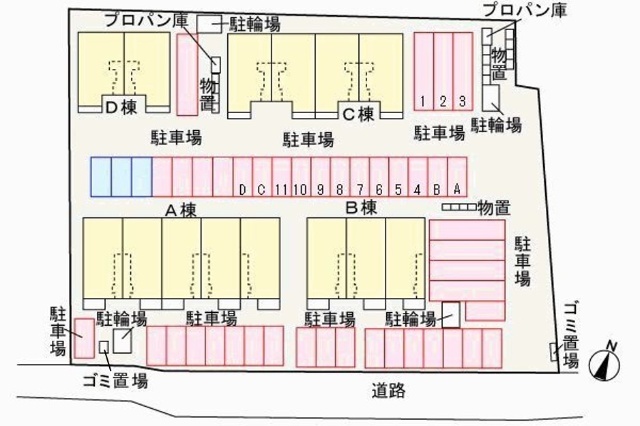 【ヴィラオーシャンＣの駐車場】