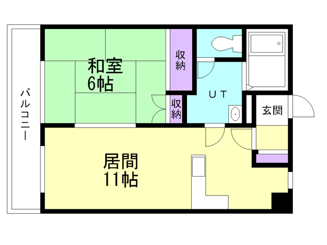 函館市本町のアパートの間取り