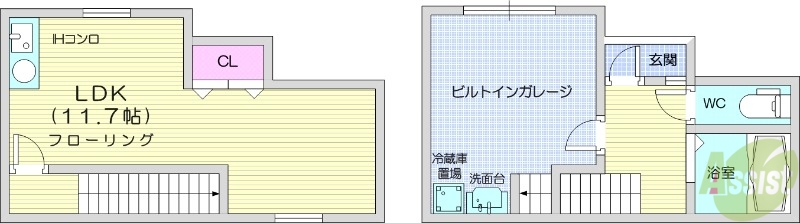 ガレージハウス桜木の間取り