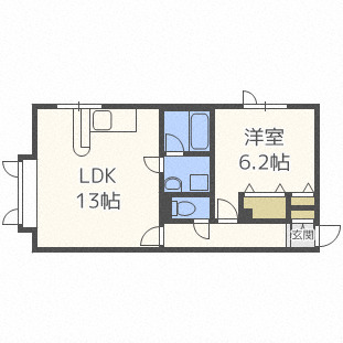 北海道札幌市中央区南十三条西１２（アパート）の賃貸物件の間取り