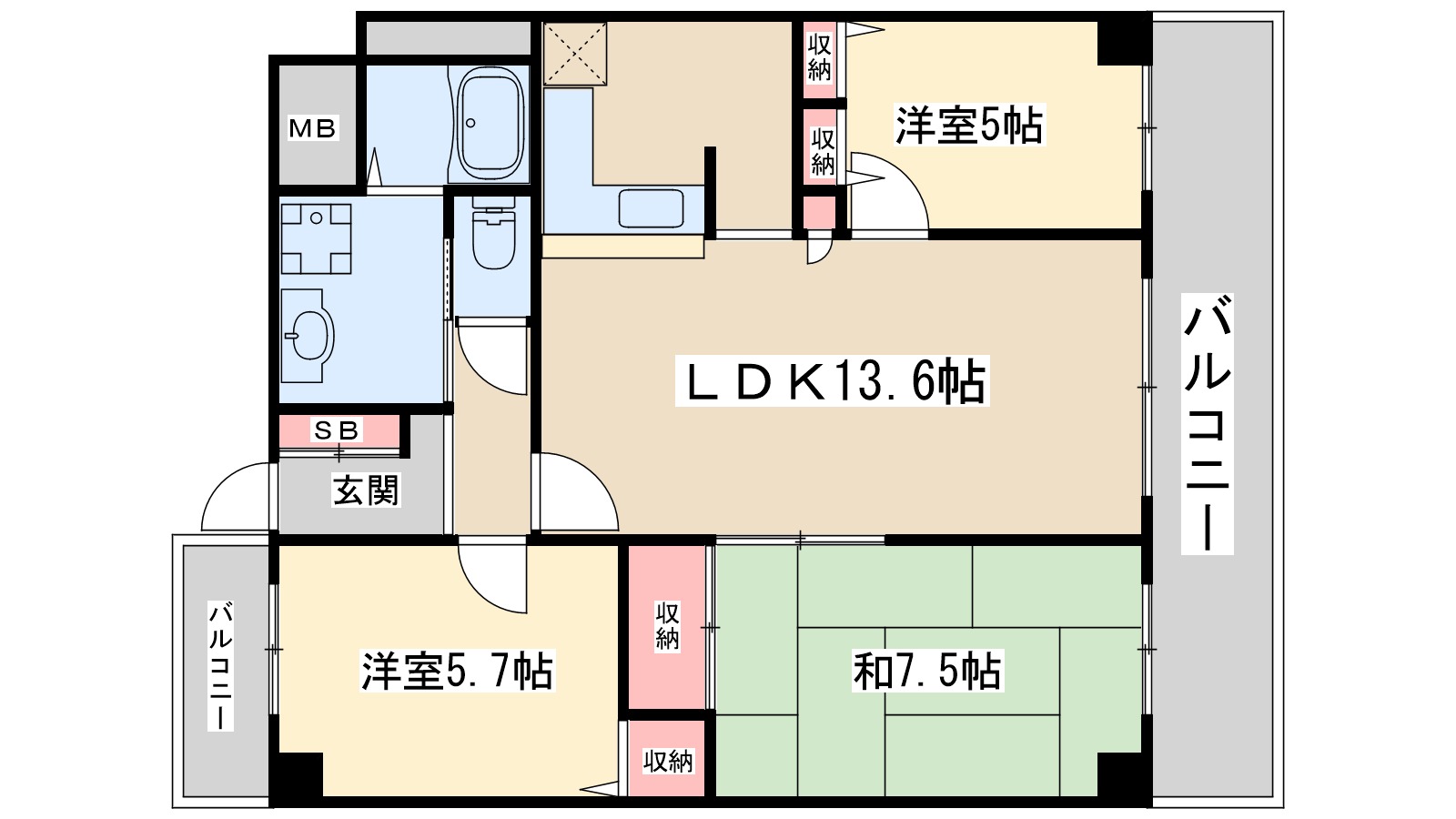 ハルフィー江坂の間取り