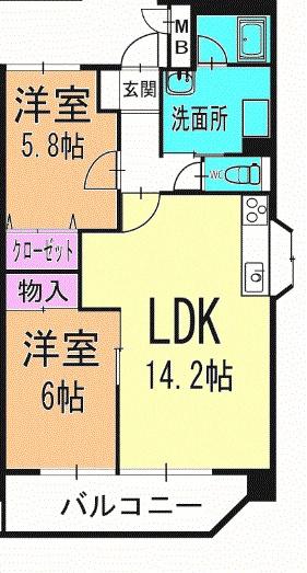 岡崎市大門のマンションの間取り