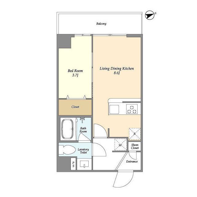 江東区亀戸のマンションの間取り