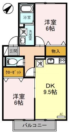 守山市水保町のアパートの間取り