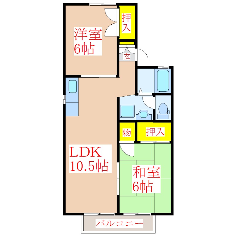 セジュール住吉　Ａ棟の間取り