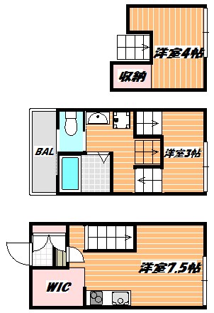 市川市行徳駅前のアパートの間取り