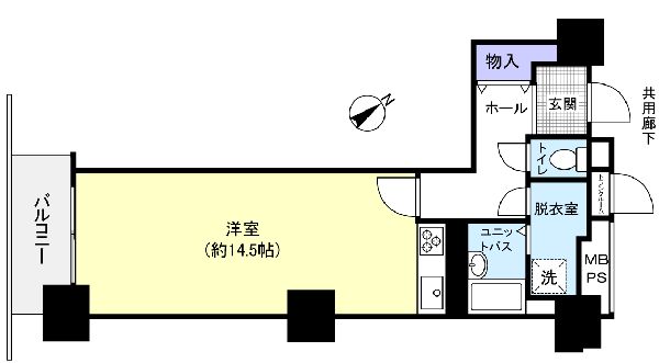 ヨコハマポートサイドロア壱番館の間取り