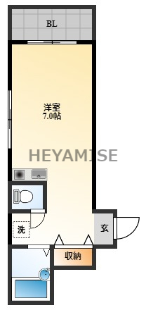 長崎市丸山町のマンションの間取り