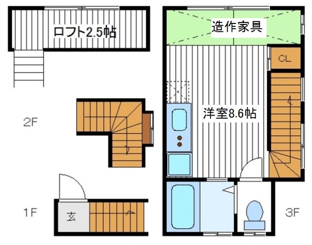 大田区下丸子のアパートの間取り