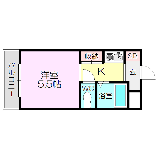 大阪市東淀川区小松のマンションの間取り